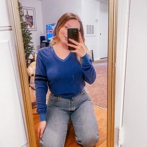 WildFox blue varsity sweater NWT